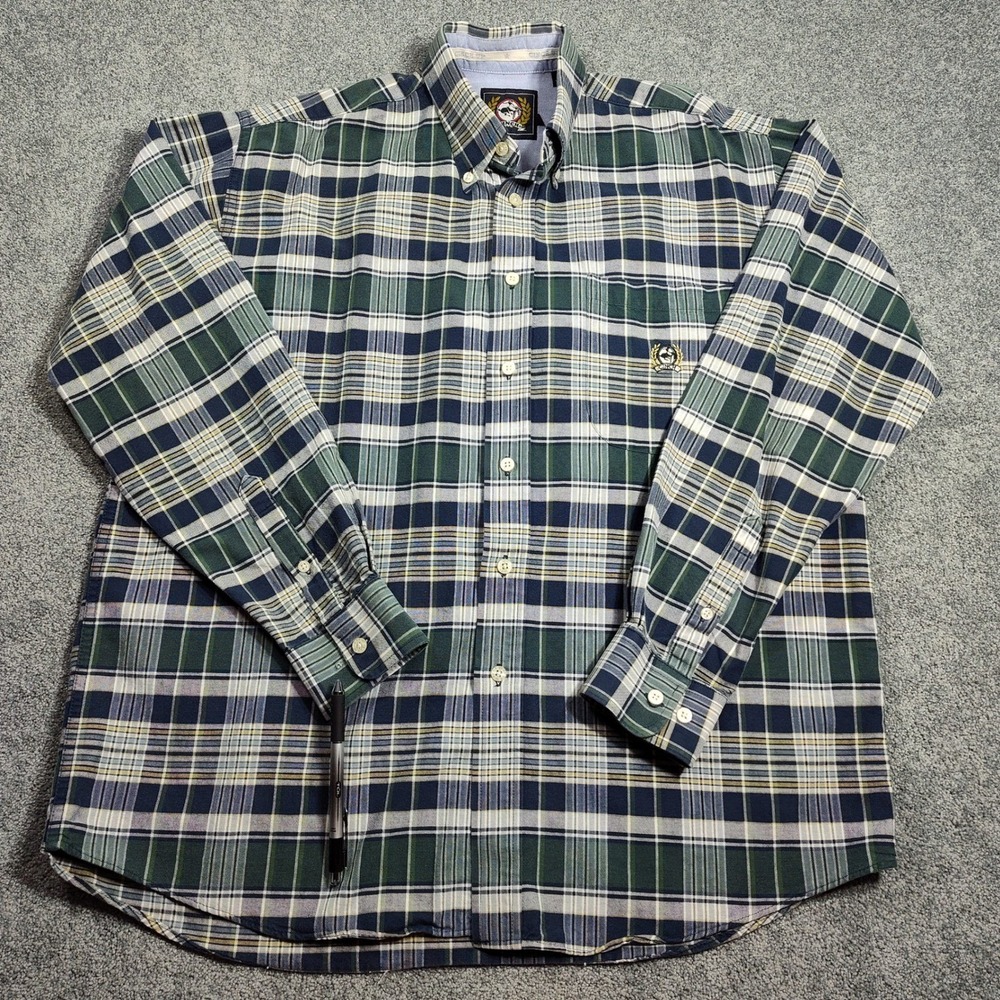 Cinch Shirt Mens M Blue Green Plaid Western Button Up Long Sleeve Rodeo Country